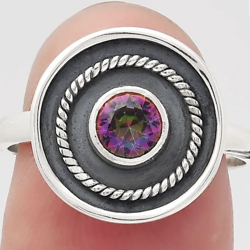Mystic topaz sterling silver rings 7 & 8 1/2 - Picture 4 of 4
